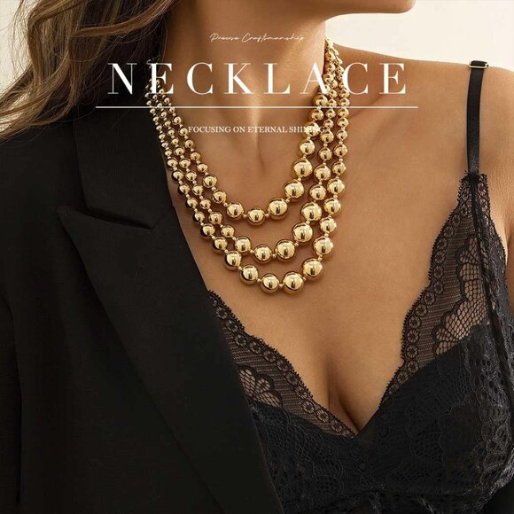 Chunky Choker Necklaces Thick Layered Necklace Chain Punk Accessories for Women - Picture 7 of 7